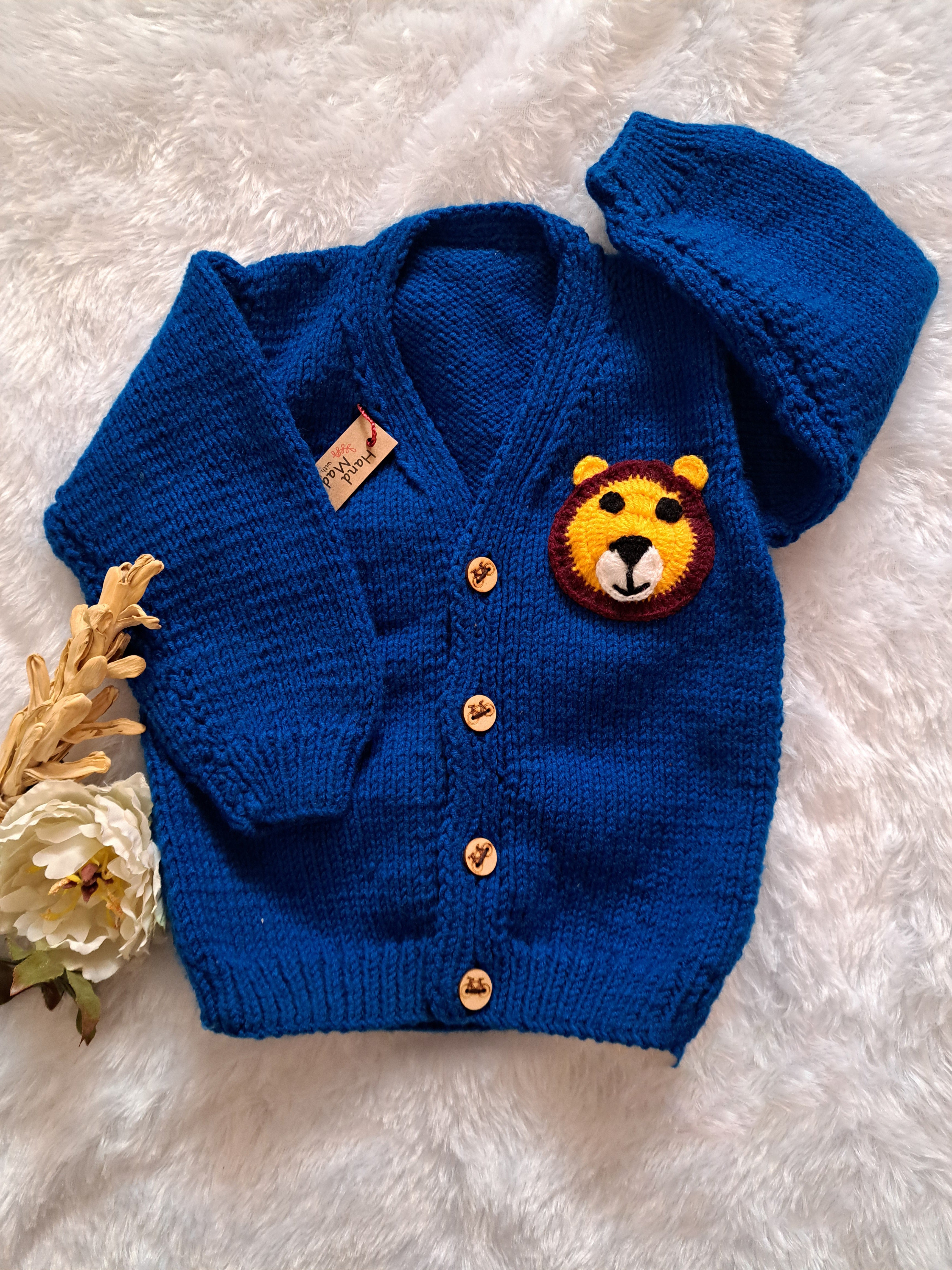 sophisticated and cozy sweater in a rich dark blue color for 0-6MONTHS