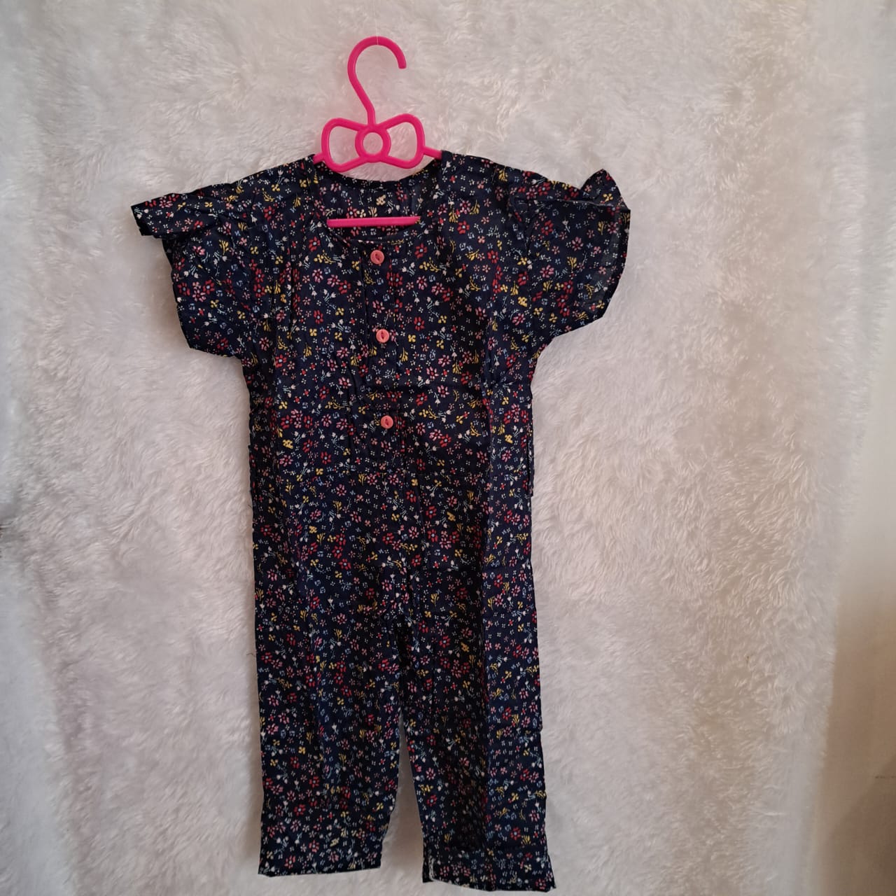 Flower Print Jumpsuit for Girls – Cute & Comfy (3 to 5 Years)