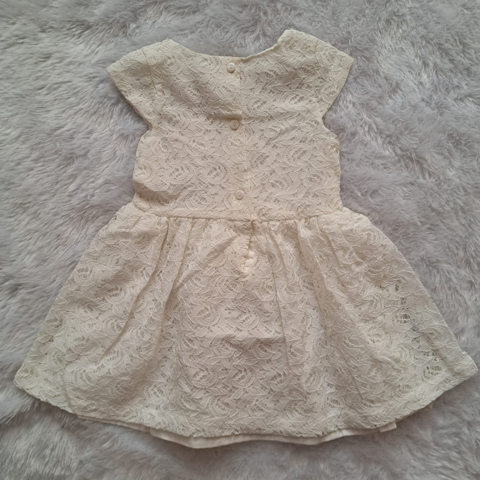 White Net Dress with Squirrel Patch – Cotton Lining | 2-3 Years