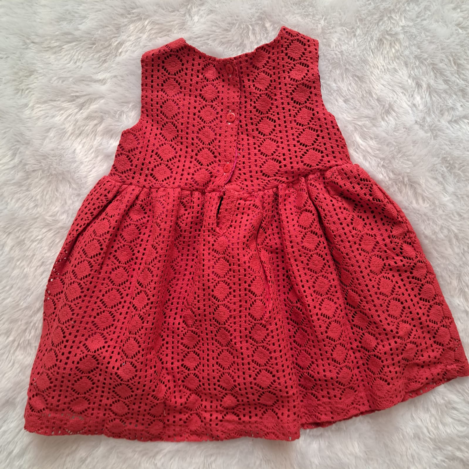 Red Net Frock with Satin Lining | 2-3 Years | Party Wear
