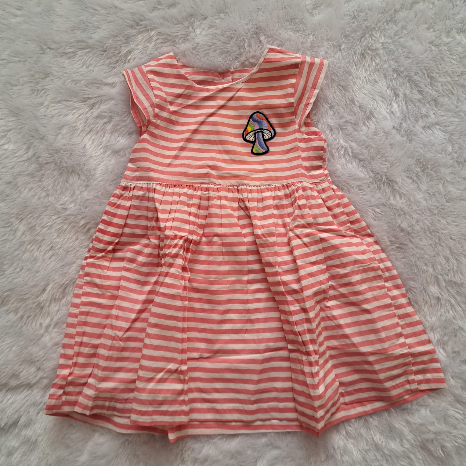 Cotton Frock with Mushroom Patch | 3-4 Years | Soft & Cute