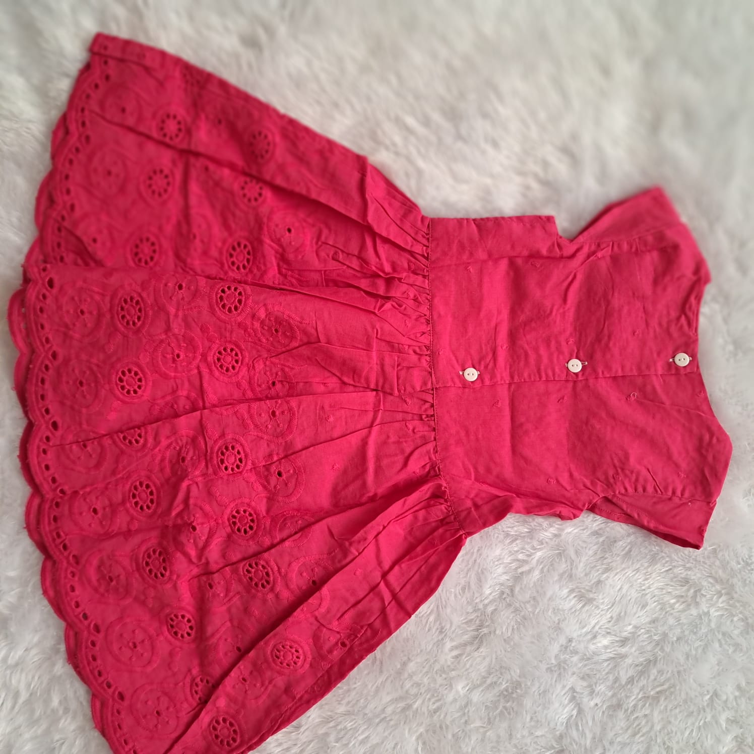 Cotton Pink Magenta Frock | Sizes 2-3 & 4-5 Years | Soft & Comfortable