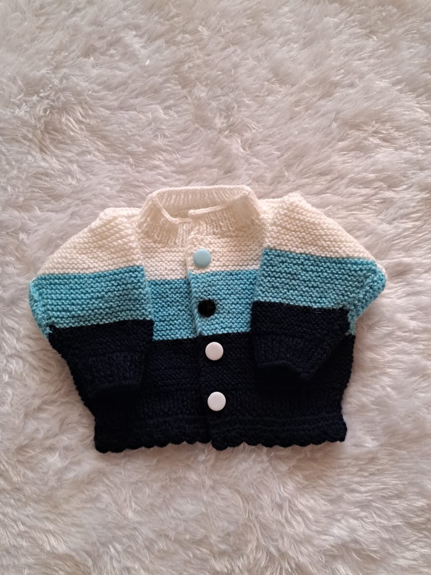 Newborn Handknitted Jacket Set with Cap and Long Boots