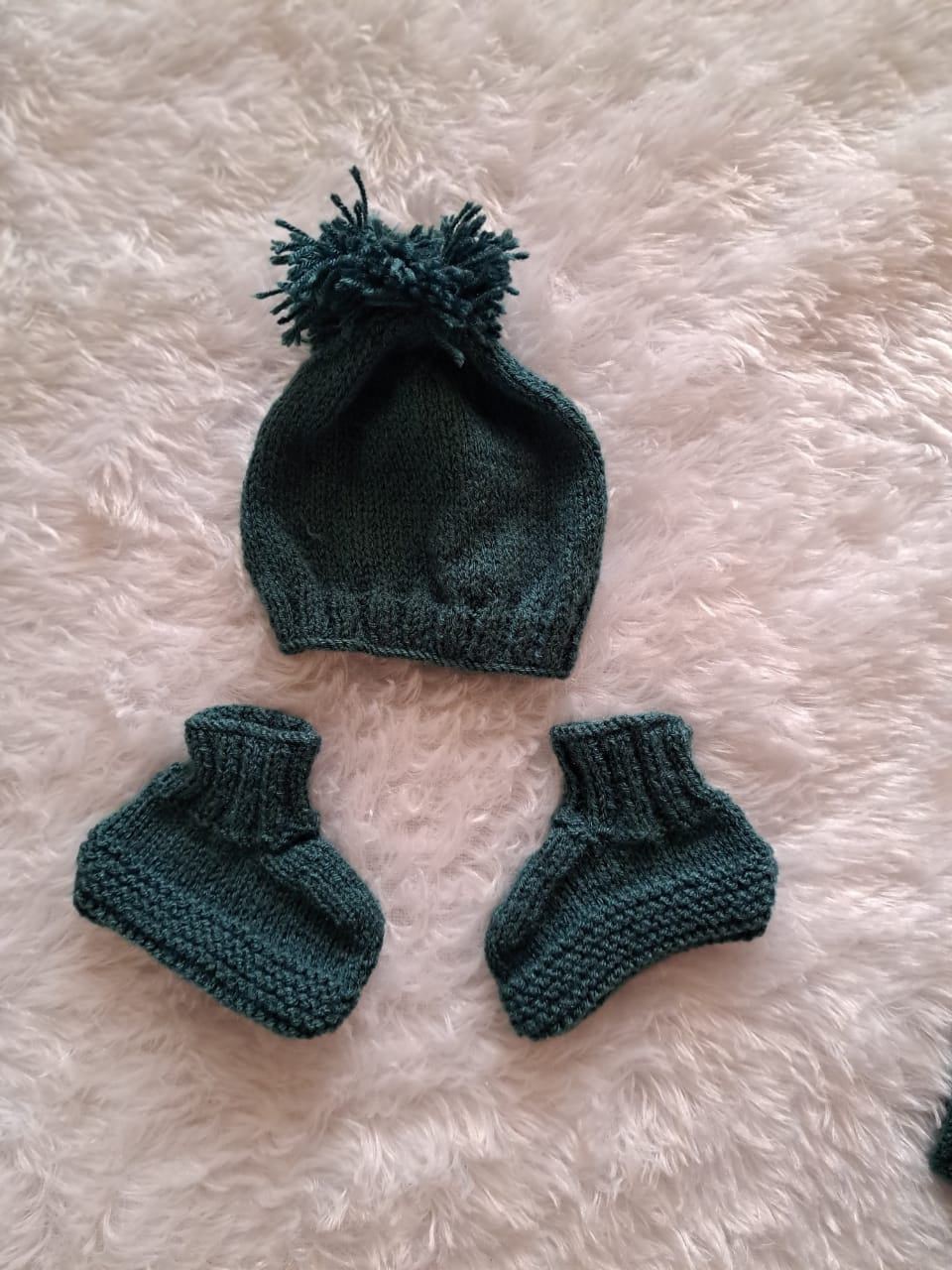 Dark Grey Handknitted Newborn Sweater Set with Cap and Boots | Car Patches | One Piece Available