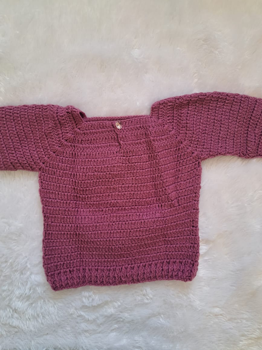 Purple Crochet Sweater with Christmas Tree Work | 2–3 Years | 2 Pieces Available