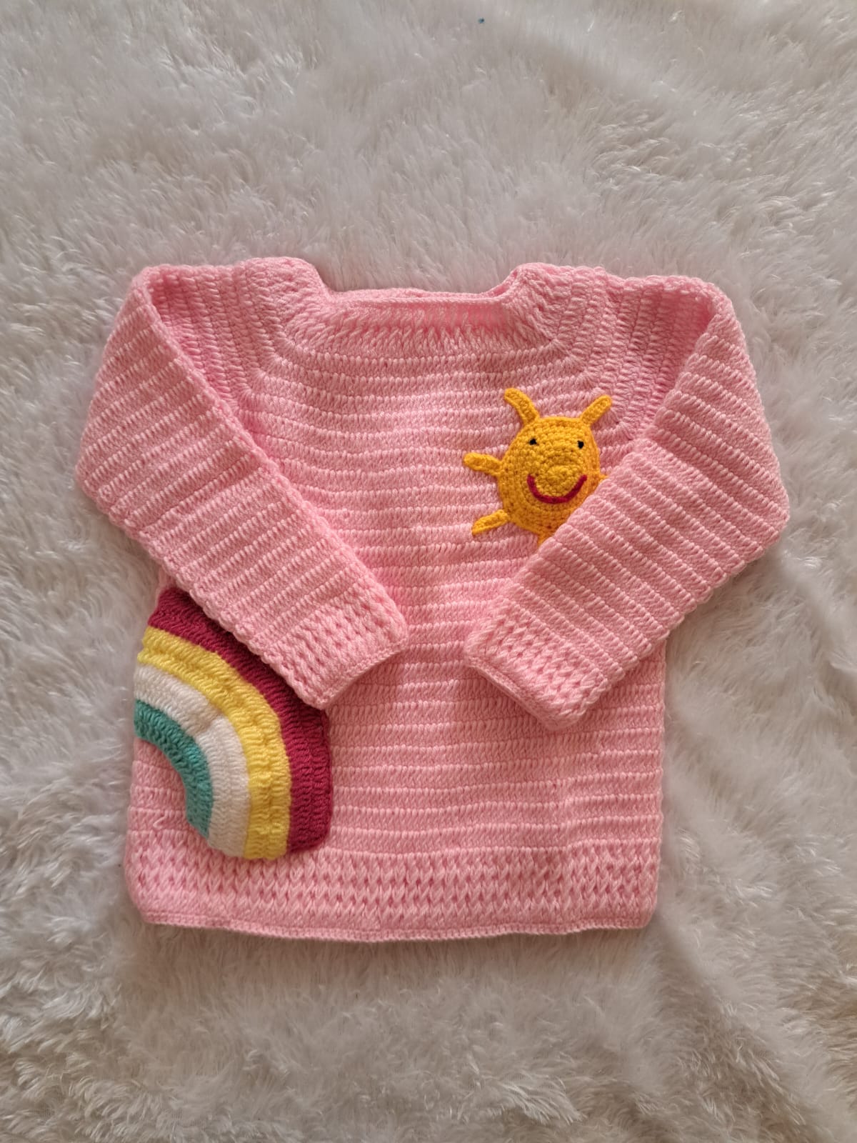 Crochet Sweater with Patch Work | Multiple Sizes Available