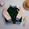 Round collar button cardigan