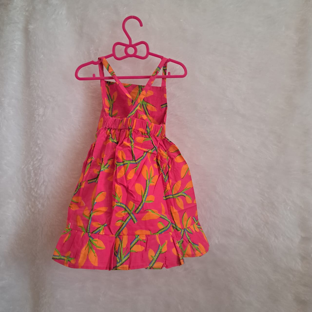 Pink Floral Cotton Dress for Baby Girls (6-12 Months & 1-2 Years)