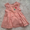 Cotton White & Light Pink Striped Frock with Ice Cream Patch | 2-3 Years