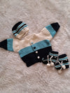 Newborn Handknitted Jacket Set with Cap and Long Boots