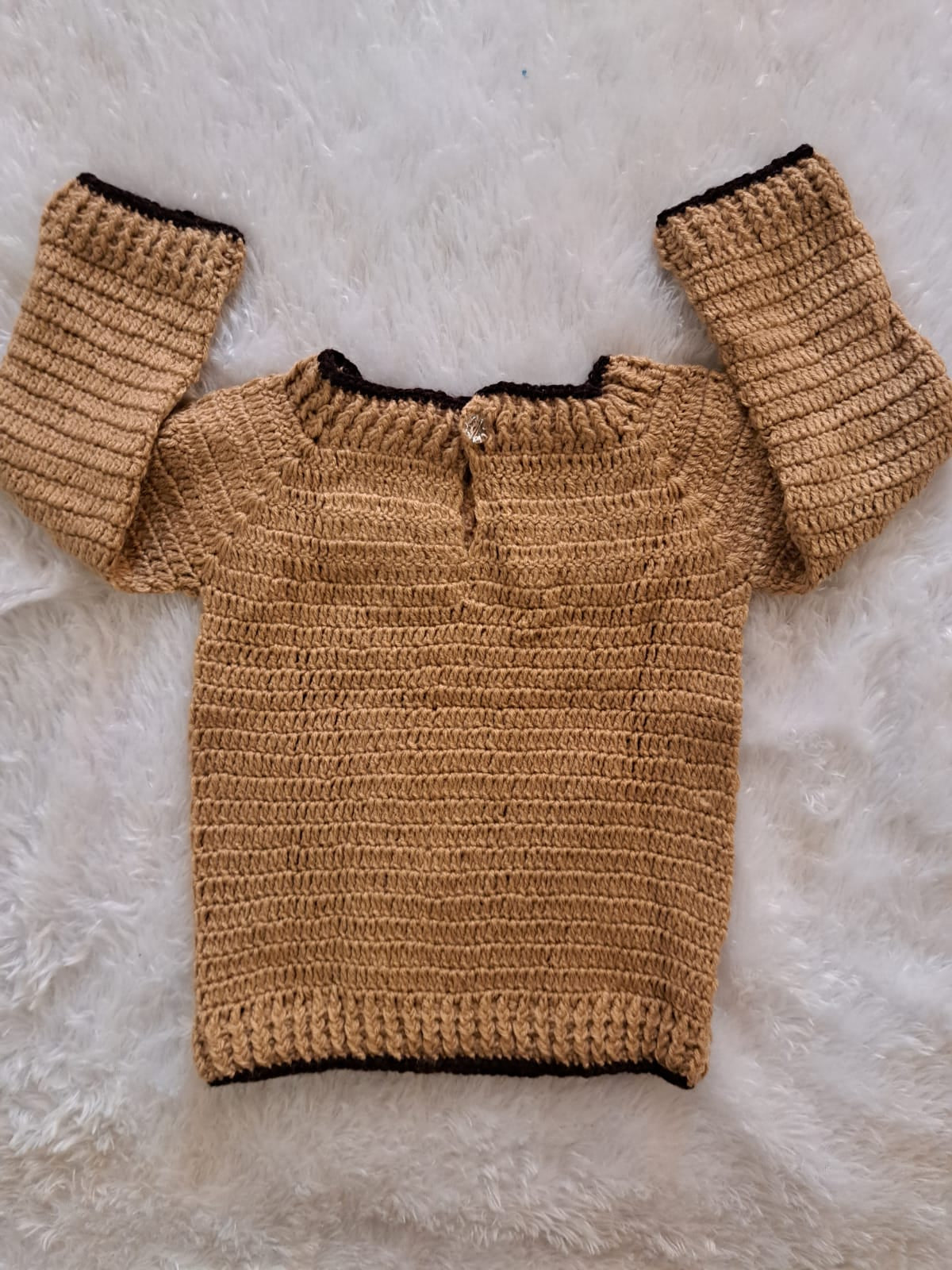 Brown Handknitted Jacket with Cap and Booties |2-3 year Size | One Piece Available