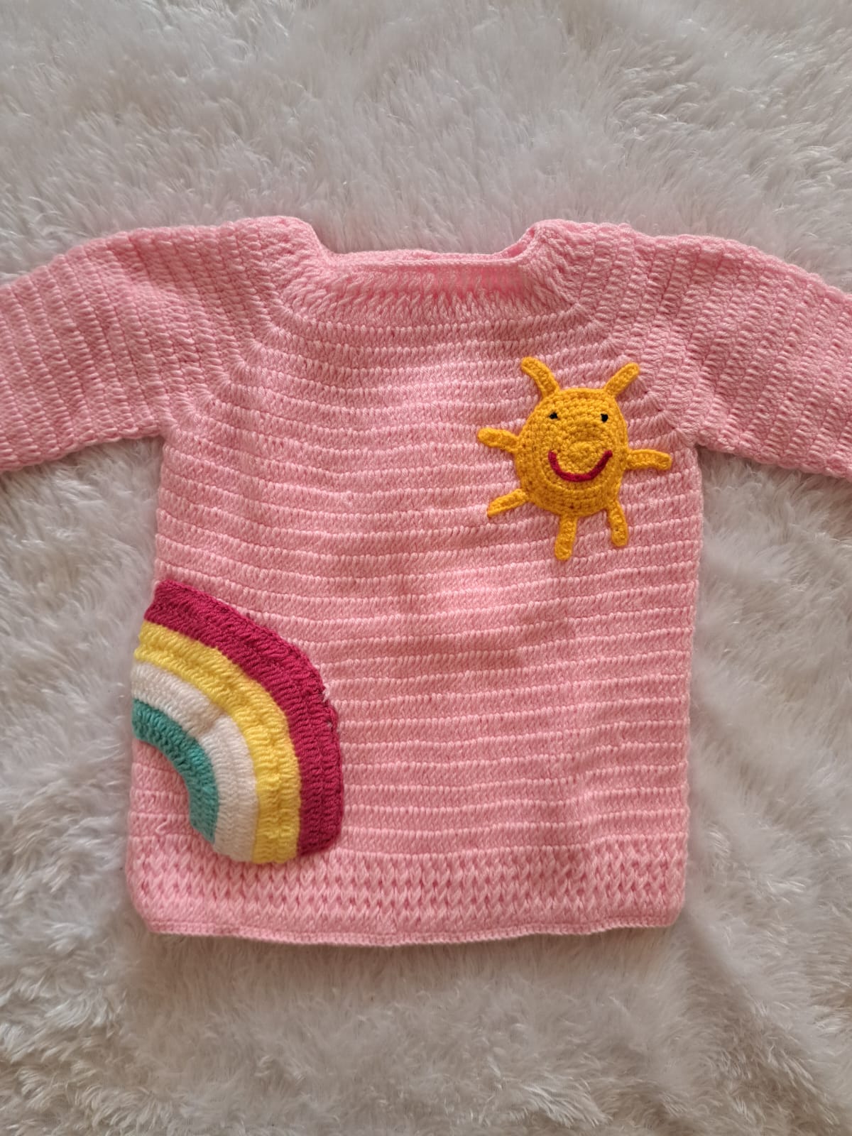 Crochet Sweater with Patch Work | Multiple Sizes Available