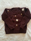 Wine Color Handknitted Baby Sweater | 3–4 Years | Exclusive Handmade Piece