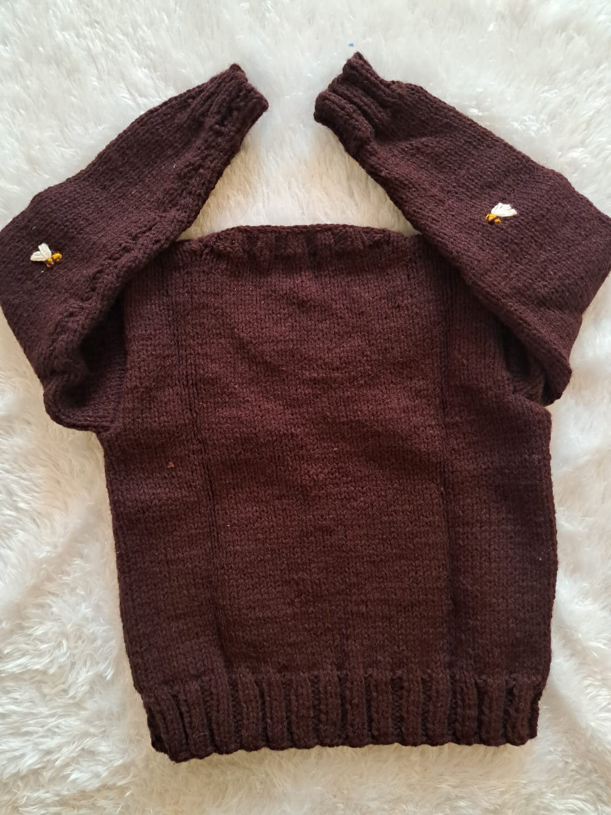 Wine Color Handknitted Baby Sweater | 3–4 Years | Exclusive Handmade Piece