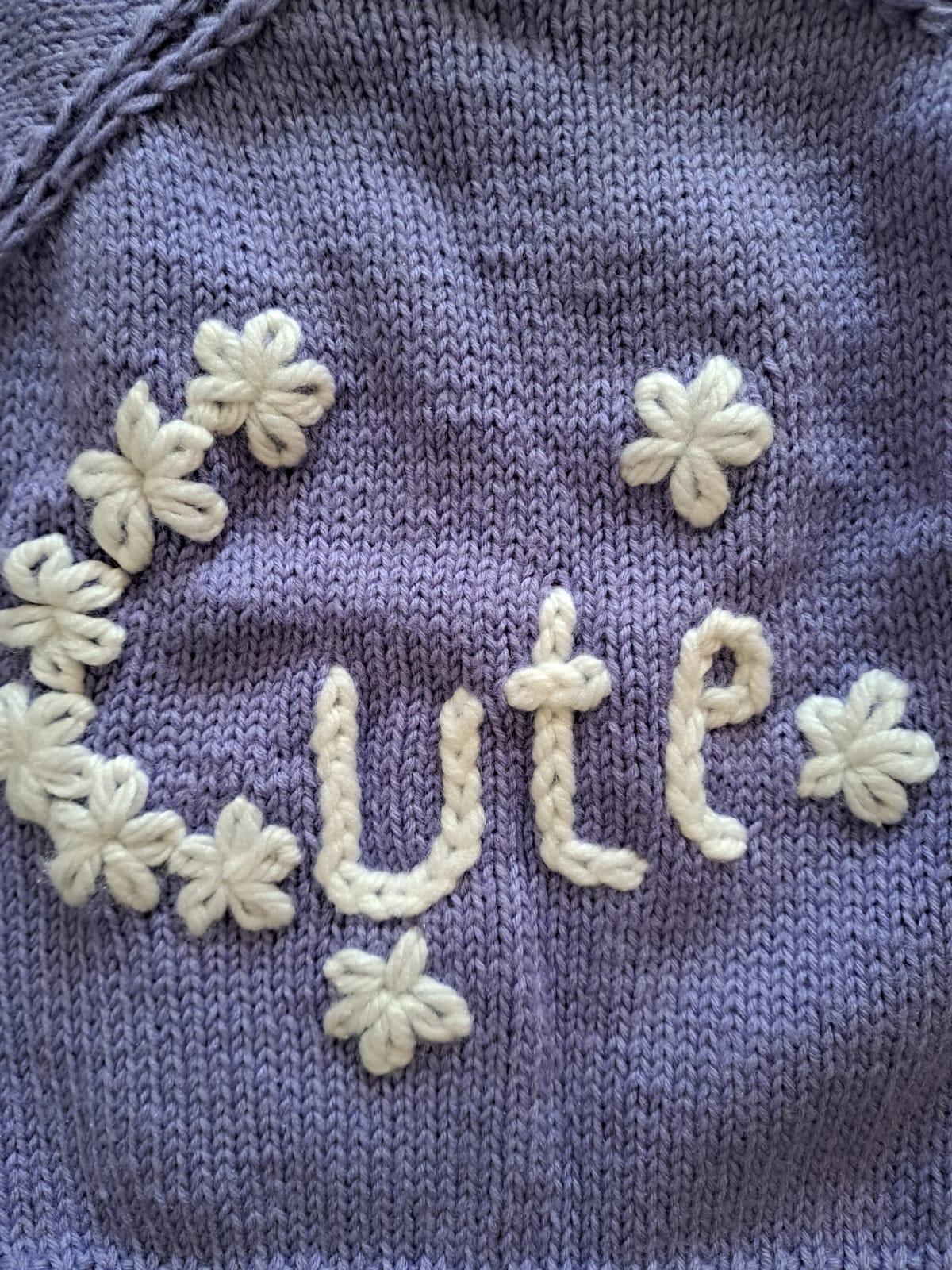 Handknitted Baby Sweater with CUTE embriodery