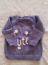Handknitted Baby Sweater with CUTE embriodery