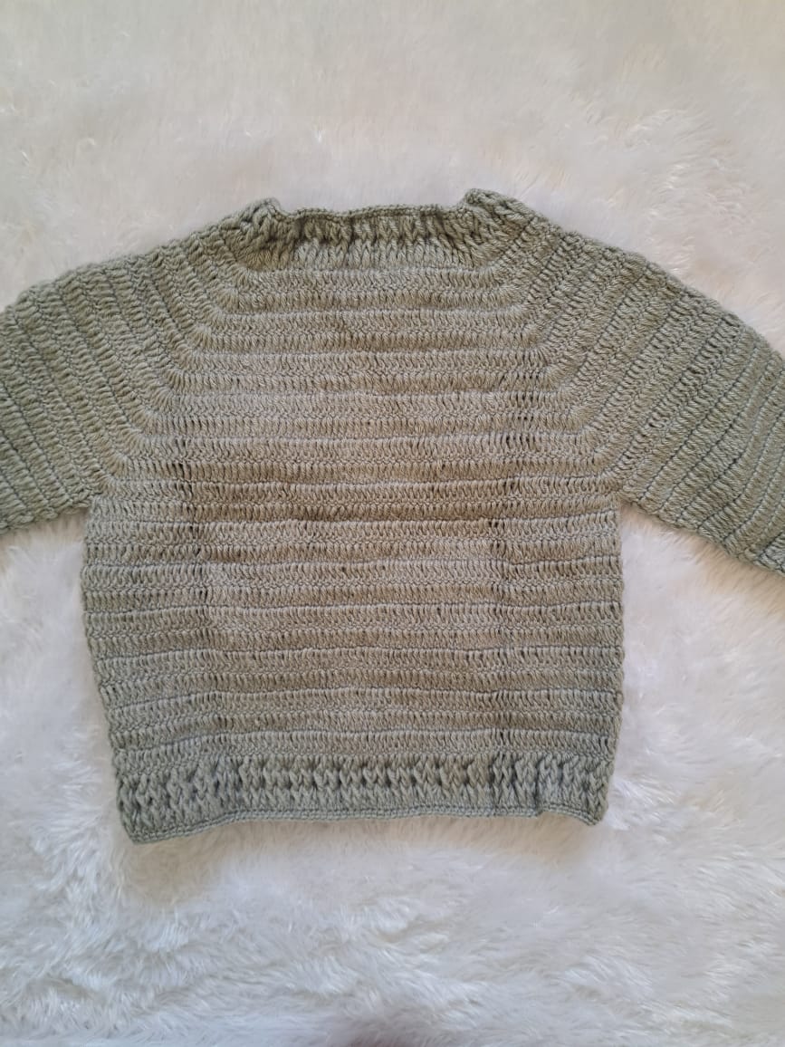 Grey Crochet Jacket with Front Button Opening and Decorative Patches | 2–3 Years | One Piece Available