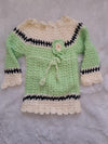 Handmade Pistachio Green Crochet Dress for Toddlers