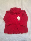 Handmade Red Crochet Jacket with Matching Cap