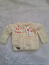 Handmade Newborn Off-White Set with Cap and Booties